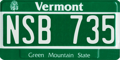 VT license plate NSB735