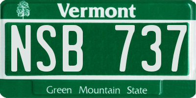VT license plate NSB737