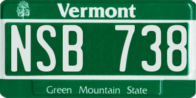 VT license plate NSB738