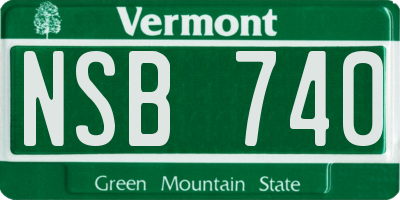 VT license plate NSB740