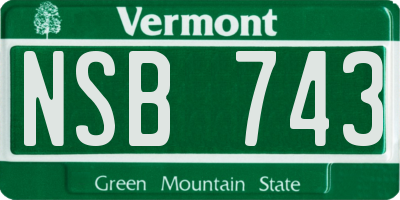 VT license plate NSB743