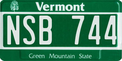 VT license plate NSB744