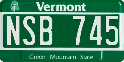 VT license plate NSB745
