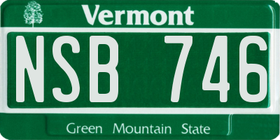 VT license plate NSB746