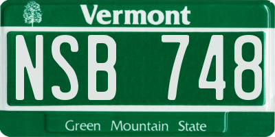 VT license plate NSB748