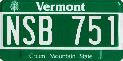 VT license plate NSB751