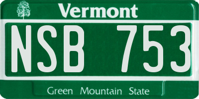 VT license plate NSB753