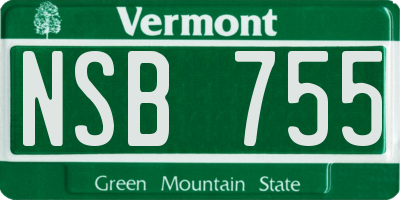 VT license plate NSB755
