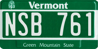 VT license plate NSB761