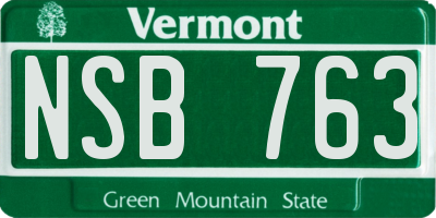 VT license plate NSB763