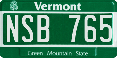 VT license plate NSB765