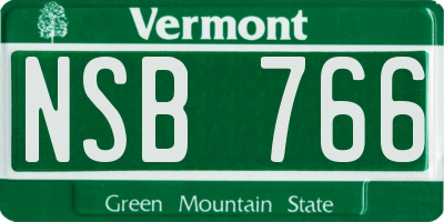 VT license plate NSB766