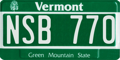 VT license plate NSB770