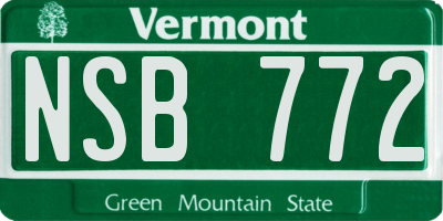 VT license plate NSB772