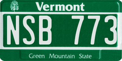 VT license plate NSB773