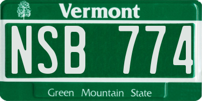 VT license plate NSB774