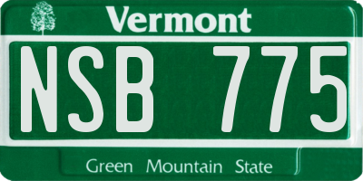 VT license plate NSB775
