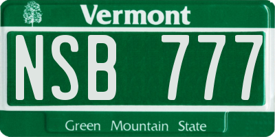 VT license plate NSB777