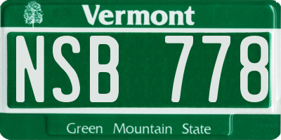VT license plate NSB778