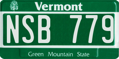VT license plate NSB779