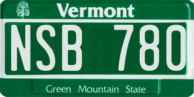 VT license plate NSB780