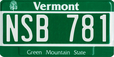 VT license plate NSB781