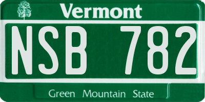 VT license plate NSB782