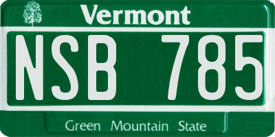 VT license plate NSB785