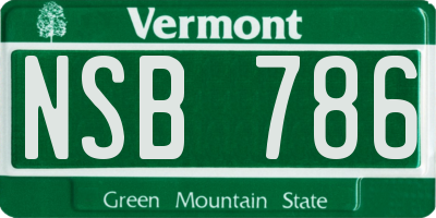 VT license plate NSB786