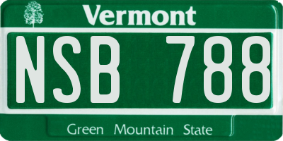 VT license plate NSB788