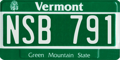 VT license plate NSB791
