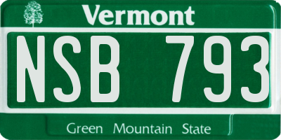 VT license plate NSB793
