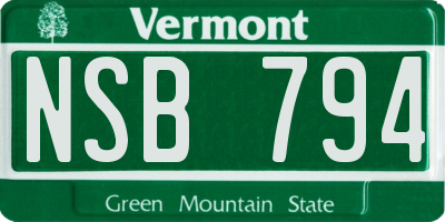 VT license plate NSB794