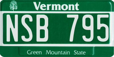 VT license plate NSB795