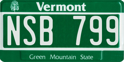 VT license plate NSB799