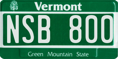 VT license plate NSB800