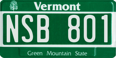 VT license plate NSB801