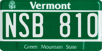 VT license plate NSB810