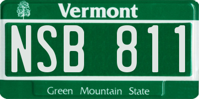 VT license plate NSB811