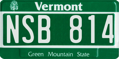 VT license plate NSB814