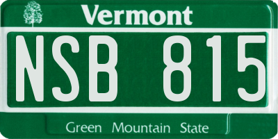 VT license plate NSB815