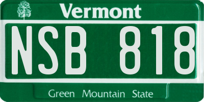VT license plate NSB818