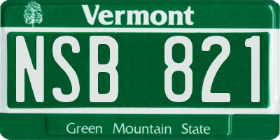 VT license plate NSB821