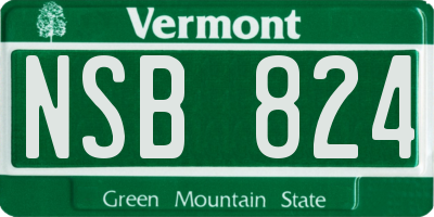 VT license plate NSB824