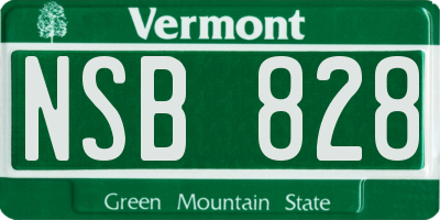 VT license plate NSB828