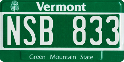 VT license plate NSB833