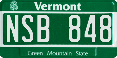 VT license plate NSB848