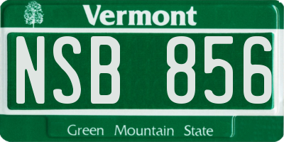 VT license plate NSB856