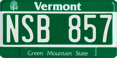 VT license plate NSB857
