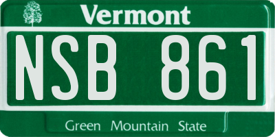 VT license plate NSB861
